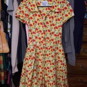 ModCloth Bea & Dot Floral Field Day Berry Dress